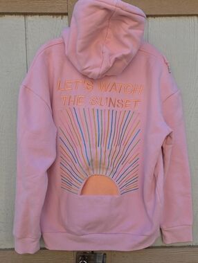 Dandy Let's Watch the Sunset" Oversized Lux Hoodie Vintage Washed Pink Coastal